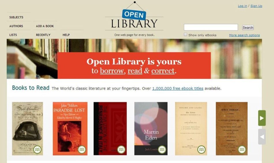 Biblioteca Digital Gratuita Open Library