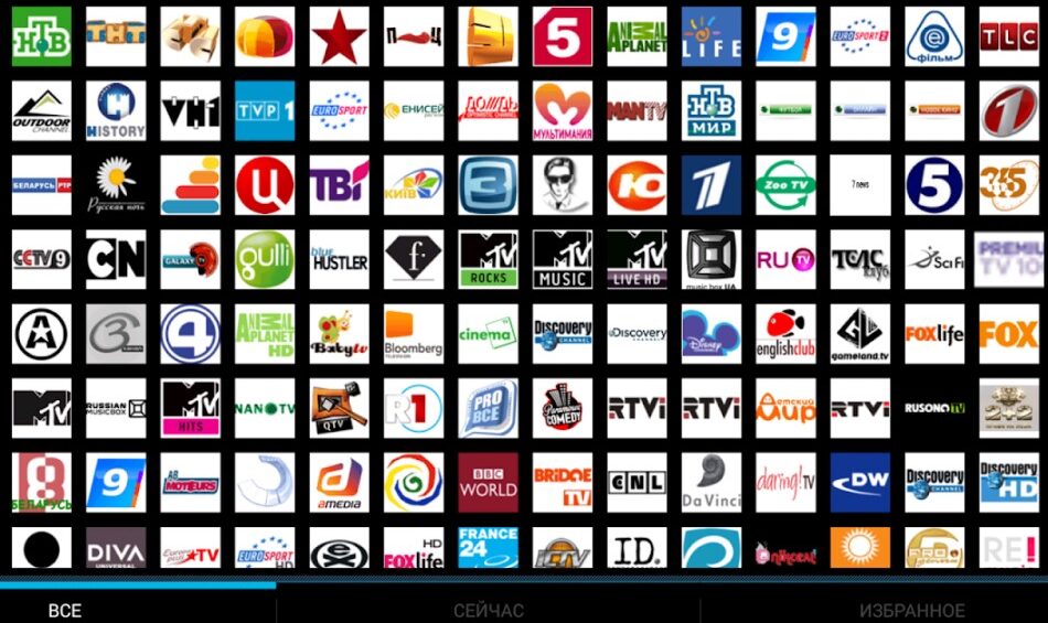 Lista m3u en pantalla de dispositivo