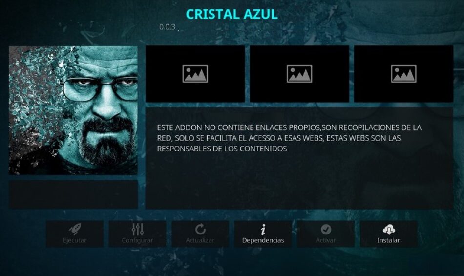 Instalación de Complemento Cristal Azul en Kodi