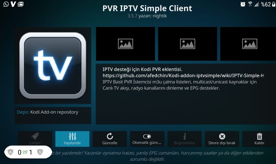 Configuración de bibliotecas en Kodi.