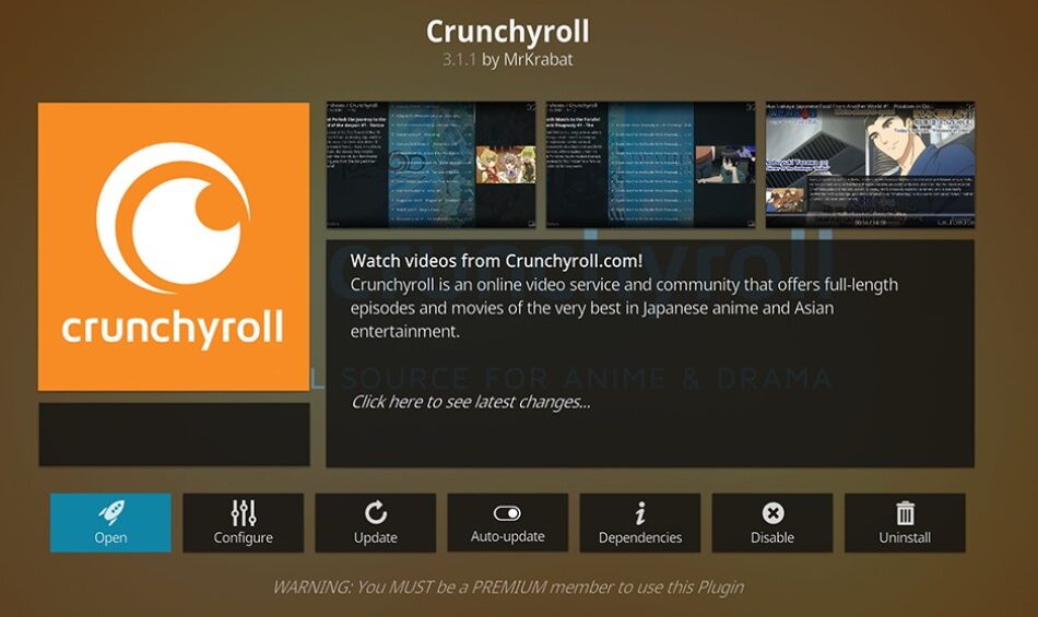 Logo de Crunchyroll en Kodi