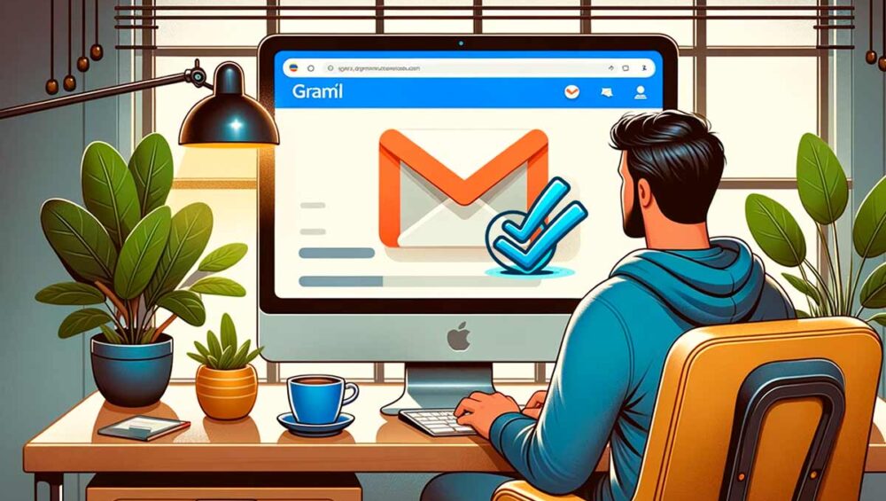 Bandeja de entrada de Gmail con doble check en correo leído