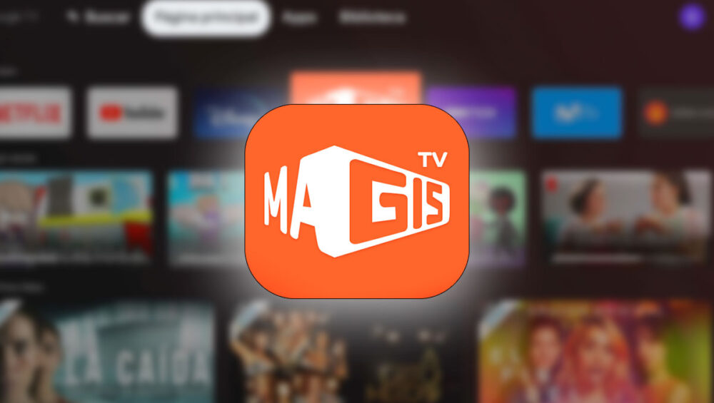 Una imagen que muestra el logotipo de Magis TV junto con un icono de advertencia.