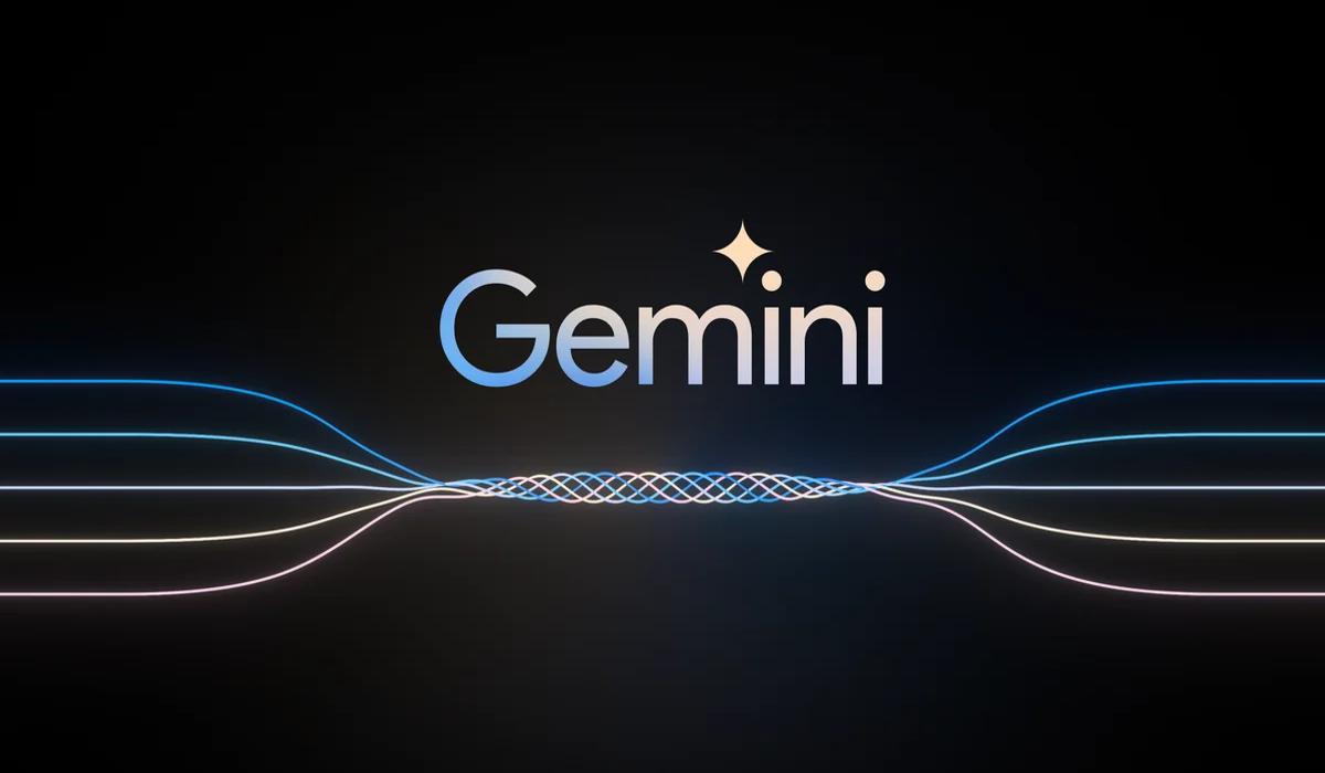 Interfaz futurista de Gemini Ultra, la IA avanzada de Google.