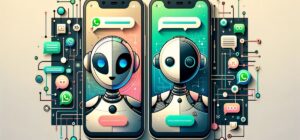 Comparativa de LuzIA y Carina IA, asistentes virtuales para WhatsApp en diseño minimalista
